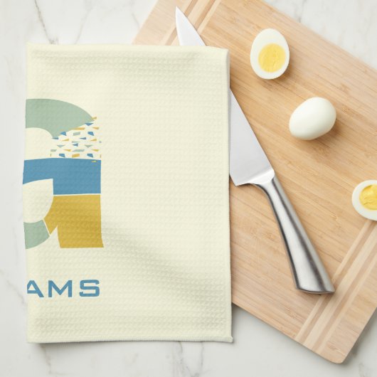 Moderne Abstracte letter A Monogram Initiaal Theedoek (Quarter Fold)