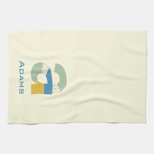 Moderne Abstracte letter A Monogram Initiaal Theedoek (Horizontaal)