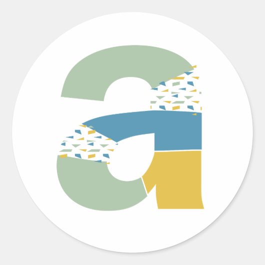 Moderne Abstracte Letter A Monogram Persoonlijk Ronde Sticker (Voorkant)