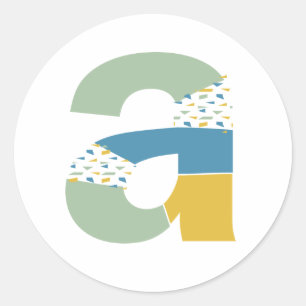Moderne Abstracte Letter A Monogram Persoonlijk Ronde Sticker