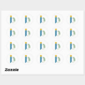 Moderne Abstracte Letter B Monogram Gepersonalisee Ronde Sticker (Vel)
