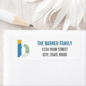 Moderne Abstracte letter B Monogram Initiaal Adres Etiket (Insitu)