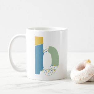 Moderne Abstracte letter B Monogram Initiaal Koffiemok