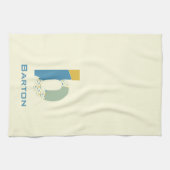 Moderne Abstracte letter B Monogram Initiaal Theedoek (Horizontaal)