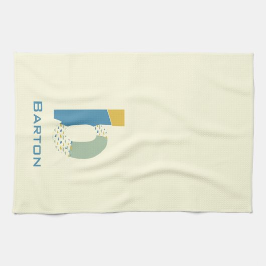 Moderne Abstracte letter B Monogram Initiaal Theedoek (Horizontaal)