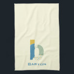 Moderne Abstracte letter B Monogram Initiaal Theedoek<br><div class="desc">Een theekdoek met een abstract modern monogram.</div>