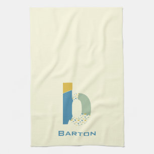 Moderne Abstracte letter B Monogram Initiaal Theedoek