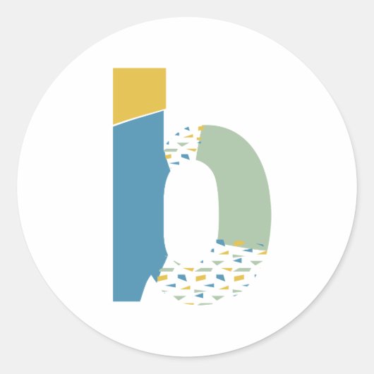 Moderne Abstracte Letter B Monogram Persoonlijk Ronde Sticker (Voorkant)