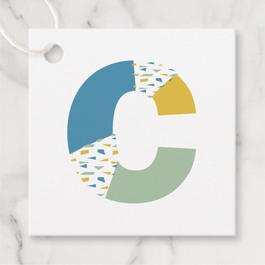 Moderne Abstracte Letter C Monogram Gepersonalisee Bedankjes Labels (Voorkant)
