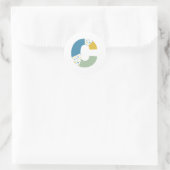 Moderne Abstracte Letter C Monogram Gepersonalisee Ronde Sticker (Tas)