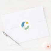 Moderne Abstracte Letter C Monogram Gepersonalisee Ronde Sticker (Envelop)