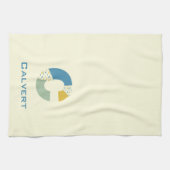 Moderne Abstracte letter C Monogram Initiaal Theedoek (Horizontaal)