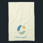 Moderne Abstracte letter C Monogram Initiaal Theedoek<br><div class="desc">Een theekdoek met een abstract modern monogram.</div>