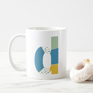 Moderne Abstracte letter D Monogram Initiaal Koffiemok