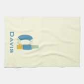 Moderne Abstracte letter D Monogram Initiaal Theedoek (Horizontaal)