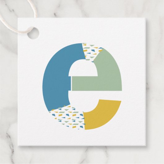 Moderne Abstracte Letter E Monogram Gepersonalisee Bedankjes Labels (Voorkant)