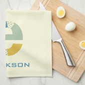 Moderne Abstracte letter E Monogram Initiaal Theedoek (Quarter Fold)