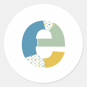 Moderne Abstracte Letter E Monogram Persoonlijk Ronde Sticker