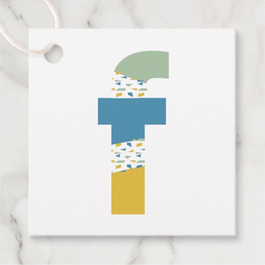 Moderne Abstracte Letter F Monogram Gepersonalisee Bedankjes Labels (Voorkant)
