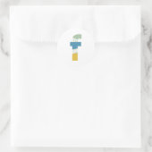 Moderne Abstracte Letter F Monogram Gepersonalisee Ronde Sticker (Tas)