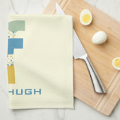 Moderne Abstracte letter F Monogram Initiaal Theedoek (Quarter Fold)