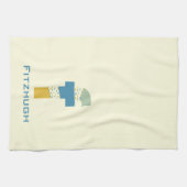 Moderne Abstracte letter F Monogram Initiaal Theedoek (Horizontaal)