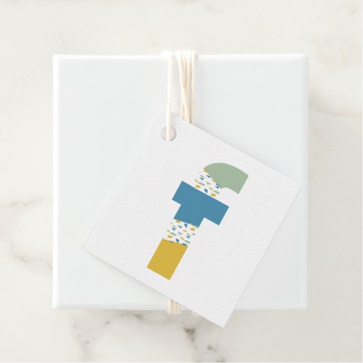 Moderne Abstracte Letter F Monogram Persoonlijk Bedankjes Labels (In situ)