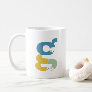Moderne Abstracte letter G Monogram Initiaal Koffiemok