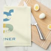 Moderne Abstracte letter G Monogram Initiaal Theedoek (Quarter Fold)