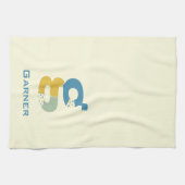 Moderne Abstracte letter G Monogram Initiaal Theedoek (Horizontaal)