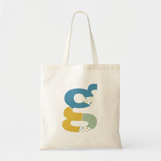 Moderne Abstracte letter G Monogram Initiaal Tote Bag (Voorkant)