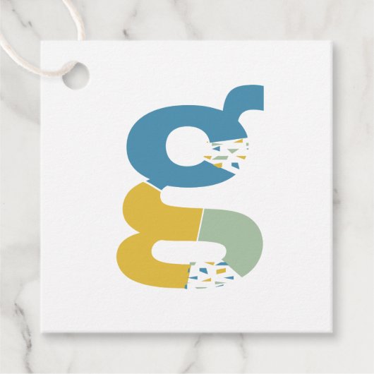 Moderne Abstracte Letter G Monogram Persoonlijk Bedankjes Labels (Voorkant)