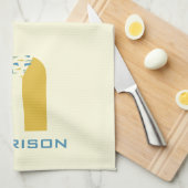 Moderne Abstracte letter H Monogram Initiaal Theedoek (Quarter Fold)