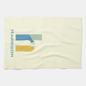 Moderne Abstracte letter H Monogram Initiaal Theedoek (Horizontaal)