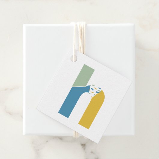 Moderne Abstracte letter H Monogram op maat Bedankjes Labels (In situ)