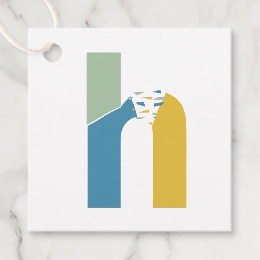 Moderne Abstracte Letter H Monogram Persoonlijk Bedankjes Labels (Voorkant)
