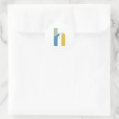 Moderne Abstracte Letter H Monogram Persoonlijk Ronde Sticker (Tas)