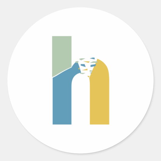 Moderne Abstracte Letter H Monogram Persoonlijk Ronde Sticker (Voorkant)