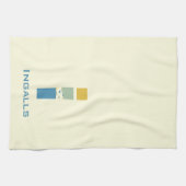 Moderne Abstracte Letter I Monogram Initiaal Theedoek (Horizontaal)
