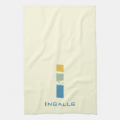 Moderne Abstracte Letter I Monogram Initiaal Theedoek (Verticaal)