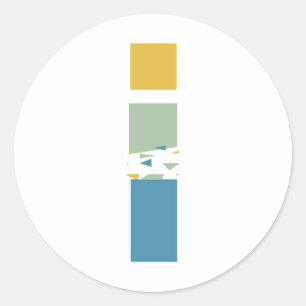 Moderne Abstracte Letter I Monogram op maat Ronde Sticker