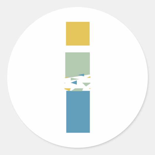 Moderne Abstracte Letter I Monogram Persoonlijk Ronde Sticker (Voorkant)