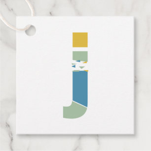 Moderne Abstracte Letter J Monogram Persoonlijk Bedankjes Labels