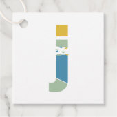 Moderne Abstracte Letter J Monogram Persoonlijk Bedankjes Labels (Voorkant)