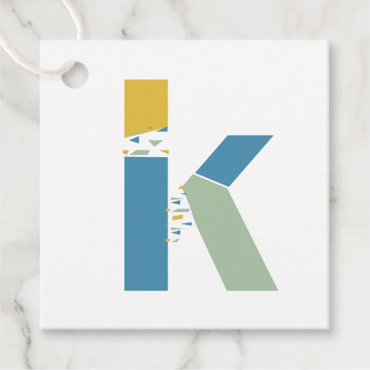 Moderne Abstracte Letter K Monogram Gepersonalisee Bedankjes Labels (Voorkant)