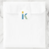 Moderne Abstracte Letter K Monogram Gepersonalisee Ronde Sticker (Tas)
