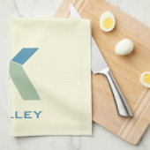 Moderne Abstracte letter K Monogram Initiaal Theedoek (Quarter Fold)