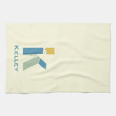 Moderne Abstracte letter K Monogram Initiaal Theedoek (Horizontaal)