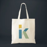 Moderne Abstracte letter K Monogram Initiaal Tote Bag<br><div class="desc">Canvas tas met een abstract briefmonogram.</div>