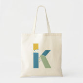 Moderne Abstracte letter K Monogram Initiaal Tote Bag (Voorkant)